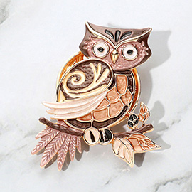 Colored Metal Owl Magnetic Brooch