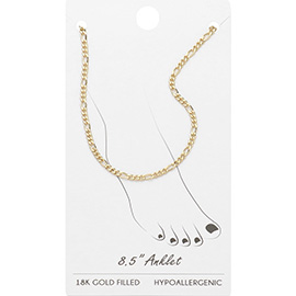 18K Gold Filled Figaro Chain Anklet