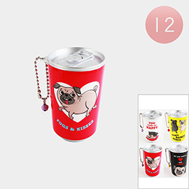 12PCS -Dog Printed Mini Soda Can Wet Wipes