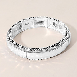 Antique Hammered Metal Stretch Bracelet