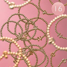 16PCS - Bubble Initial Monogram Beaded Stretch Bracelets