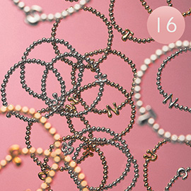 16PCS - Bubble Initial Monogram Beaded Stretch Bracelets