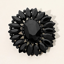 Marquise Crystal Statement Flower Pin Brooch