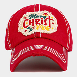 Merry CHRISTMas Message Accented Vintage Baseball Cap