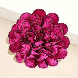 Bling Studded Flower Brooch Hair Clip