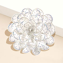 Bling Studded Flower Brooch Hair Clip