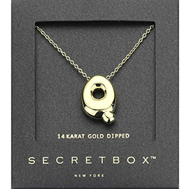 SECRET BOX_ -C- 14K Gold Dipped Bubble Initial Monogram Pendant Necklace