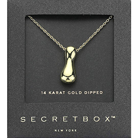 SECRET BOX_ -I- 14K Gold Dipped Bubble Initial Monogram Pendant Necklace