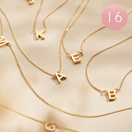 16PCS - Assorted Initial Monogram Pendant Necklaces