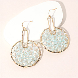 Faceted Beaded Door Knocker Dangle Earrings