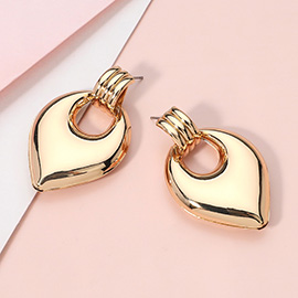 Puffy Metal Door Knocker Earrings