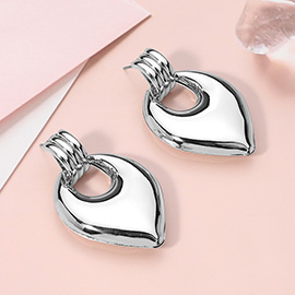 Puffy Metal Door Knocker Earrings