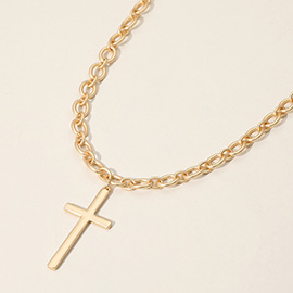 Metal Cross Pendant Necklace