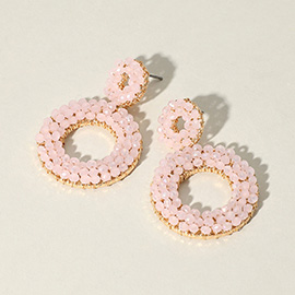 Seed Beaded Ring Dangle Earrings