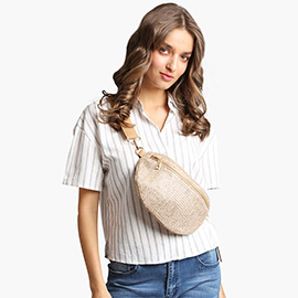 Solid Embroidered Crossbody Belt Bag / Sling Bag / Fanny Pack