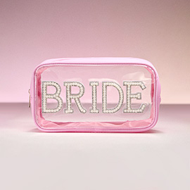 BRIDE Message Transparent Pouch Bag / Organizer