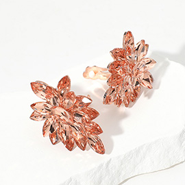 Marquise Crystal Cluster Clip on Evening Earrings