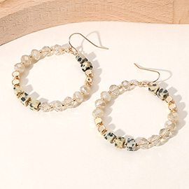 Faceted Beaded Ring Dangle Earrings