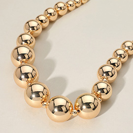 Chunky Metal Ball Beaded Necklace