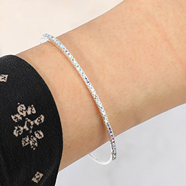 CZ Stone Paved Bar Evening Cuff Bracelet