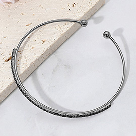 CZ Stone Paved Bar Evening Cuff Bracelet