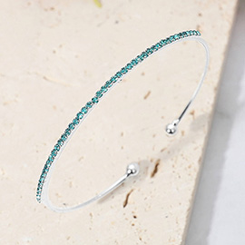 CZ Stone Paved Bar Evening Cuff Bracelet