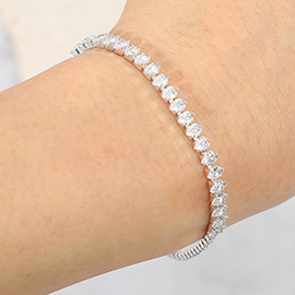 Marquise CZ Stone Cluster Tennis Chain Evening Bracelet