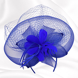 Flower Feather Mesh Fascinator / Headband