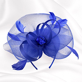Flower Feather Fascinator / Headband