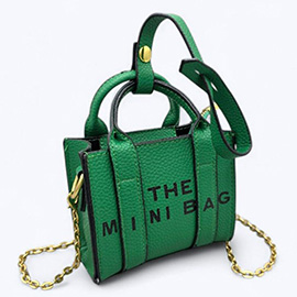 THE MINI BAG Message Pointed Faux Leather Bag Charm / Mini Bag / Crossbody Bag