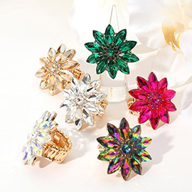 Marquise Stone Cluster Flower Stretch Ring