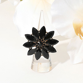 Marquise Stone Cluster Flower Stretch Ring