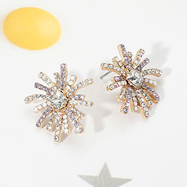 Stone Paved Firework Stud Earrings