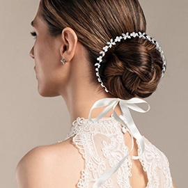 CZ Stone Paved Cluster Leaf Vine Wrap Headpiece