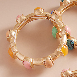 Bold Stone Pointed Stretch Bangle Bracelet
