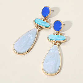 Abstract Glittered Resin Dangle Earrings