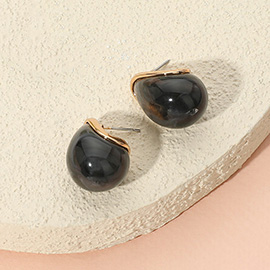 Chunky Celluloid Acetate Dome Teardrop Earrings