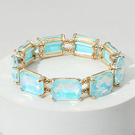Cushion Rectangle Stone Stretch Evening Bracelet