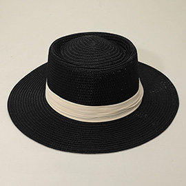 Ribbon Band Woven Panama Straw Hat