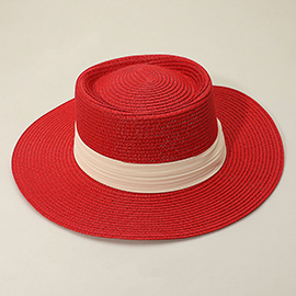 Ribbon Band Woven Panama Straw Hat