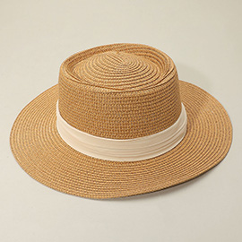 Ribbon Band Woven Panama Straw Hat