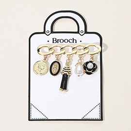SECRET BOX_Pearl Flower Coin Lady Charm Pin Brooch