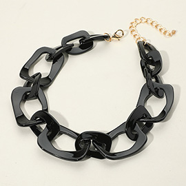 Celluloid Acetate Chunky Abstract Link Necklace