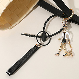 SECRET BOX_Enamel Lady with a Dog bag Charm / Keychain