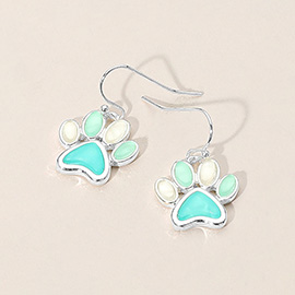 Sea Glass Paw Dangle Earrings