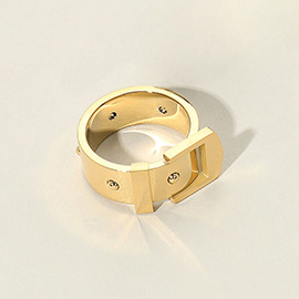 SECRET BOX_Stainless Steel Chunky Belt Band Ring