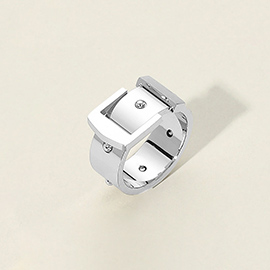SECRET BOX_Stainless Steel Chunky Belt Band Ring