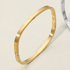 SECRET BOX_Stainless Steel Square Hinge Bangle Bracelet