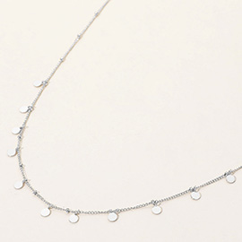 SECRET BOX_Stainless Steel Disc Charm Station Necklace