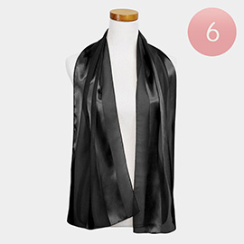 6PCS - Sheer Satin Striped Lightweight Scarf